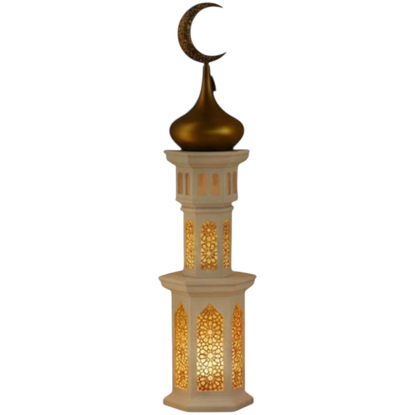 زينة رمضان مئذنة ثلاثية الأبعاد بإضاءة: ديكور فاخر للمنزل